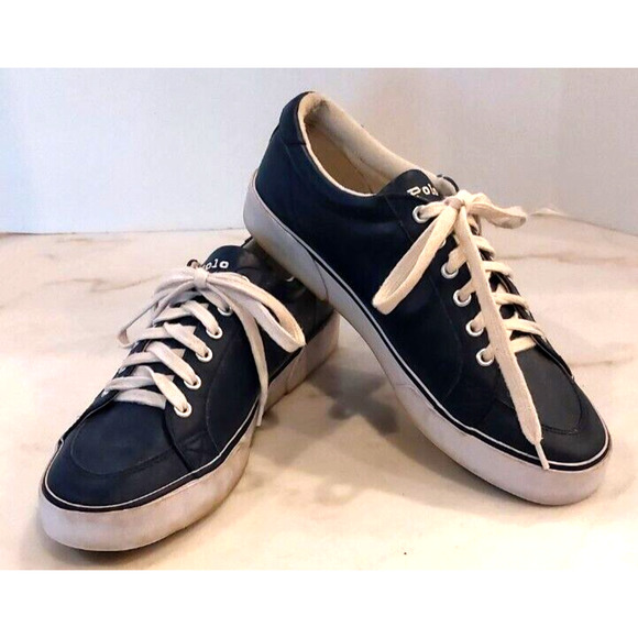 Polo Ralph Lauren Other - Polo Ralph Lauren HRT Ct I Sneakers Blue White Men Leather Sz 11.5 D Retail $110